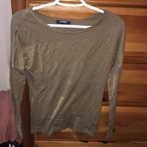 Gold stripped long sleeve shirt, size xs